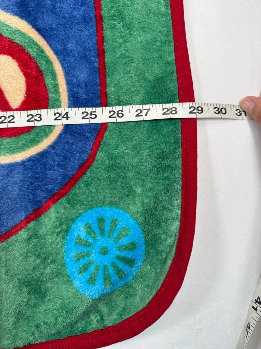VINTAGE THOMAS THE TRAIN Fleece Throw Blanket 30x43 Blue Green Kids